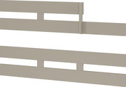 Sicherheitsset für Juniorbett in seitlicher Perspektive, bestehend aus zwei parallel verlaufenden, horizontalen Streben in neutraler Farbe.
