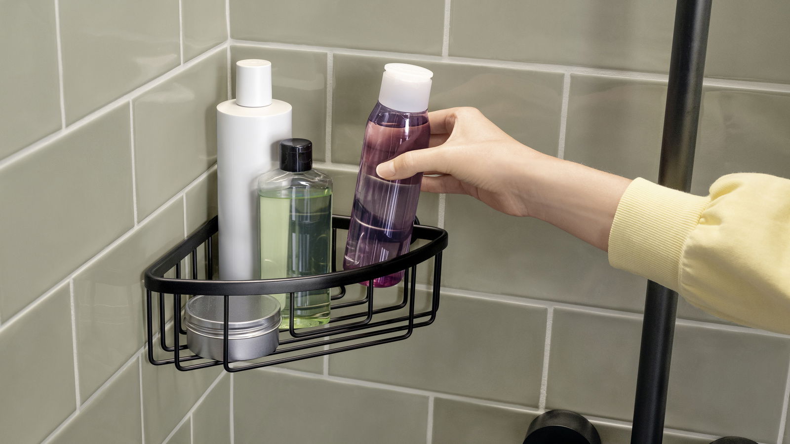 Tesa Eck-Duschablage ALUXX BLACK Tesa Eck-Duschablage ALUXX BLACK