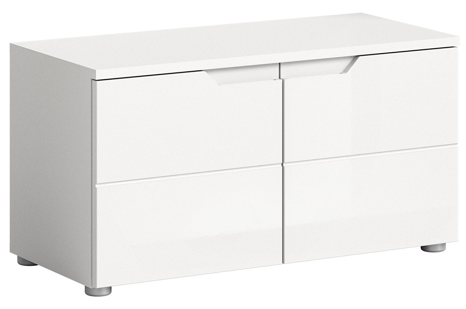 MID.YOU Sitzbank HILTON Weiße Sitzbank mit Stauraum, seitliche Perspektive