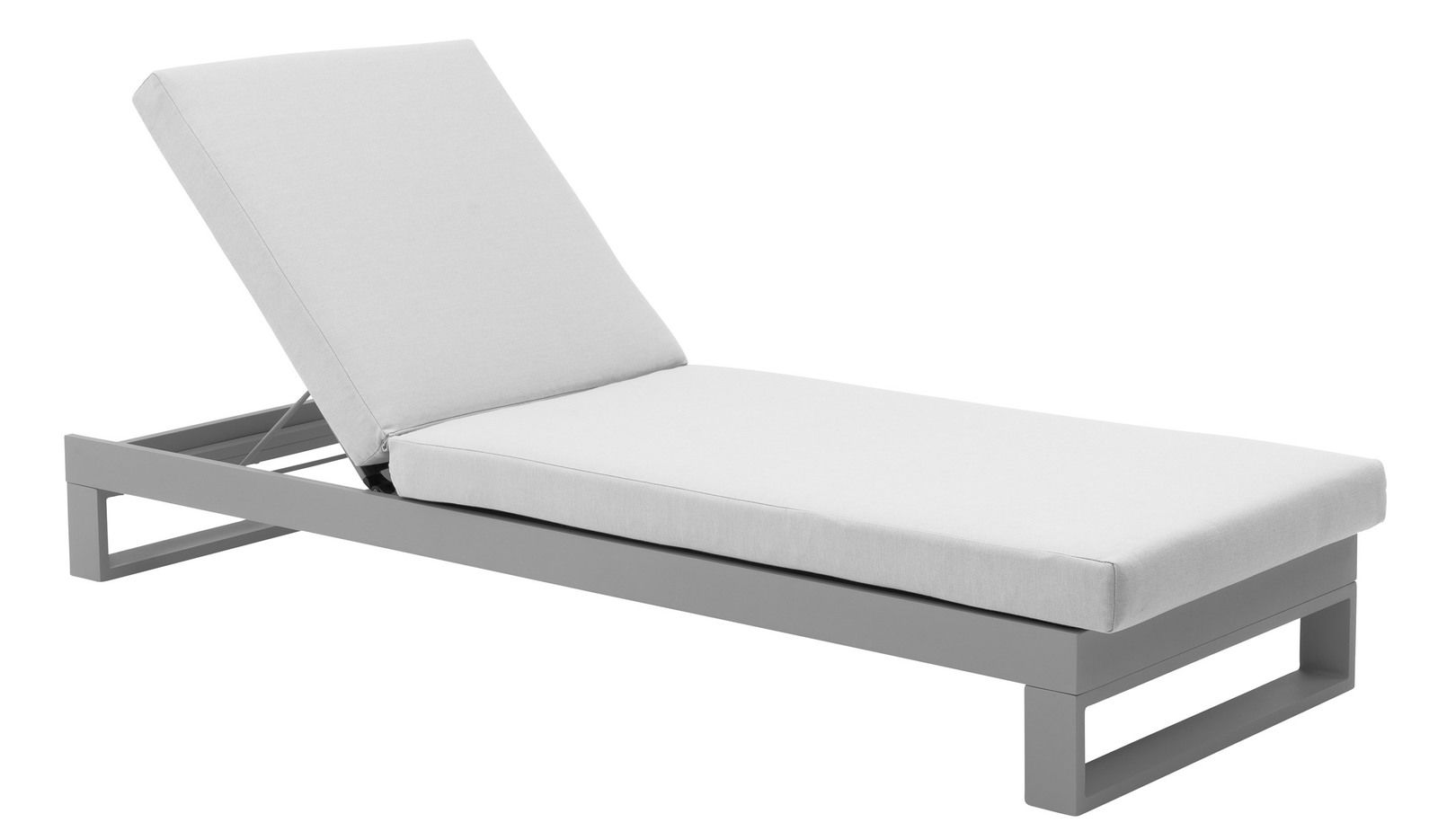 Amatio Sonnenliege WILLIS Graue Sonnenliege mit verstellbarer Rückenlehne, seitliche Perspektive