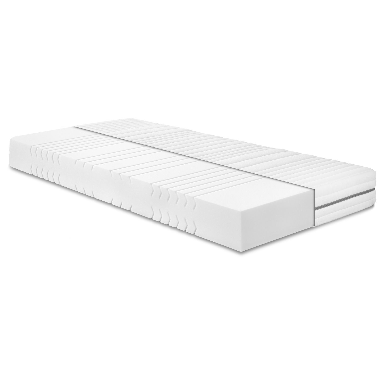 XORA Kaltschaummatratze H3 CLASSIC Kaltschaummatratze H3 in seitlicher Perspektive mit sichtbaren Konturen und Schichten