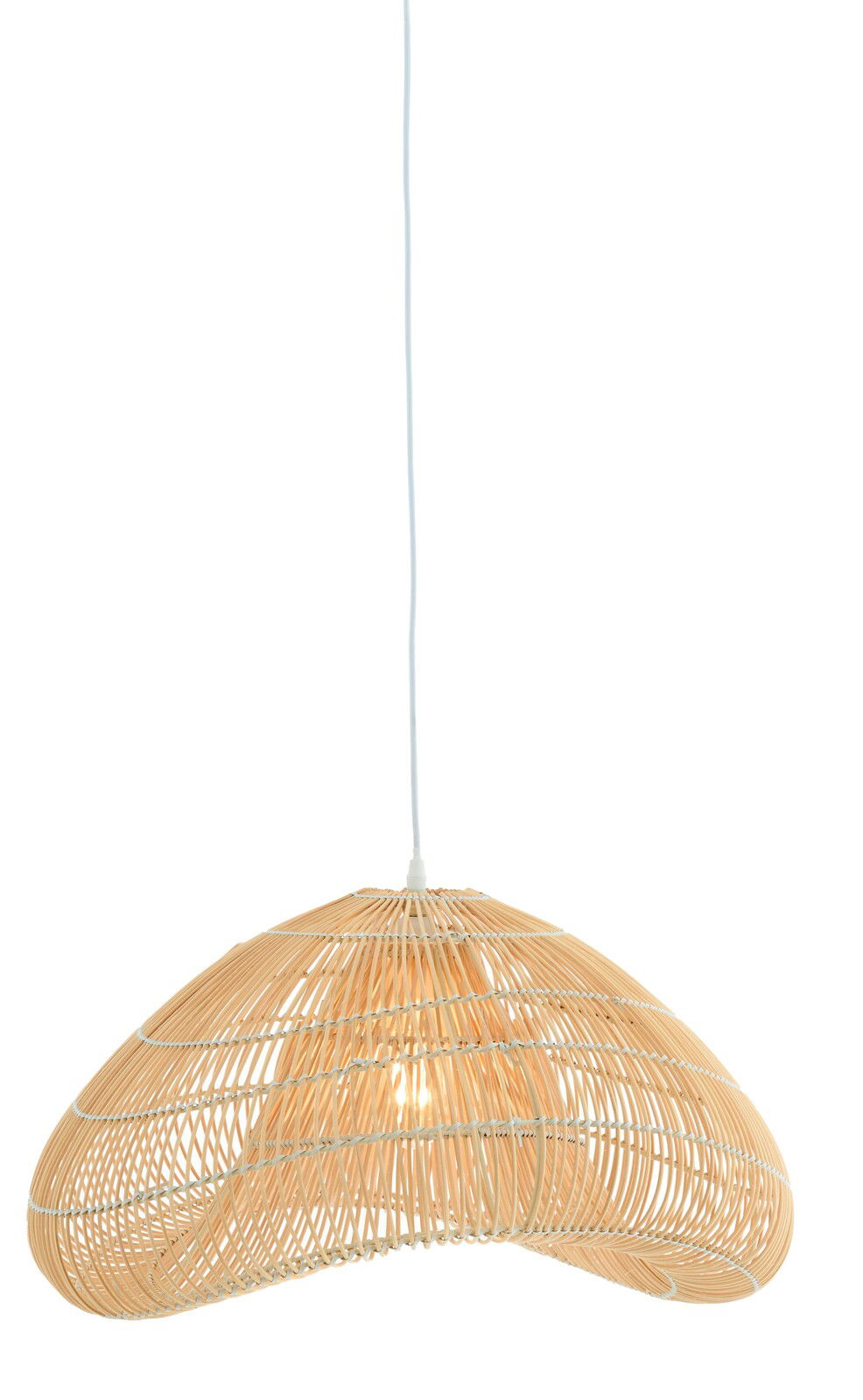 Light&Living Hängeleuchte JANZUR Hängeleuchte aus geflochtenem Rattan in organischer Form, seitliche Perspektive