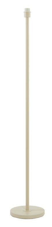 Stehleuchte in Beige, frontal abgebildet, mit rundem Sockel und schlankem, geradem Stab.