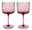 Like by Villeroy & Boch Weinkelch Set 2-tlg. LIKE GRAPE Zwei rosafarbene Weinkelche aus Glas, frontal abgebildet.