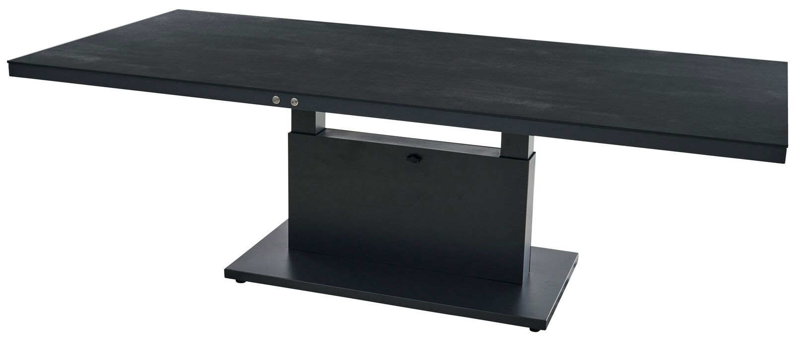 Siena Garden Garten E-Lifttisch TALINA+ Moderner schwarzer Garten E-Lifttisch aus seitlicher Perspektive