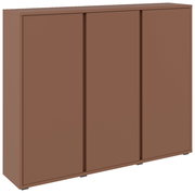 Brauner Schuhschrank mit drei Türen, Frontalansicht