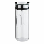 Transparente Wasserkaraffe 0,8L mit Edelstahl-Deckel, seitliche Ansicht
