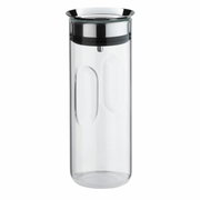 Transparente Wasserkaraffe 0,8L mit Edelstahl-Deckel, seitliche Ansicht