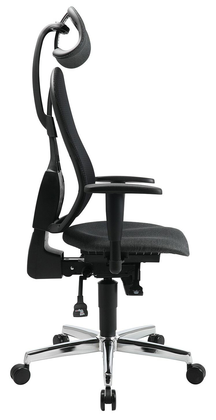 Ergonomischer Drehstuhl mit Kopfstütze, Seitenansicht