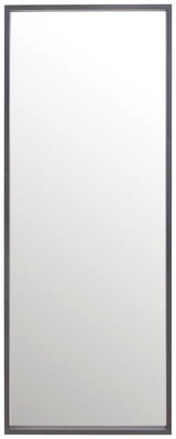 Rechteckiger Spiegel mit schwarzem Rahmen, frontal betrachtet.