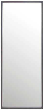 Rechteckiger Spiegel mit schwarzem Rahmen, frontal betrachtet.