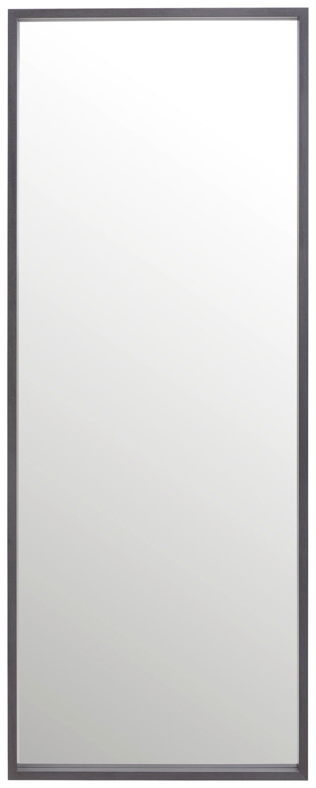 Rechteckiger Spiegel mit schwarzem Rahmen, frontal betrachtet.