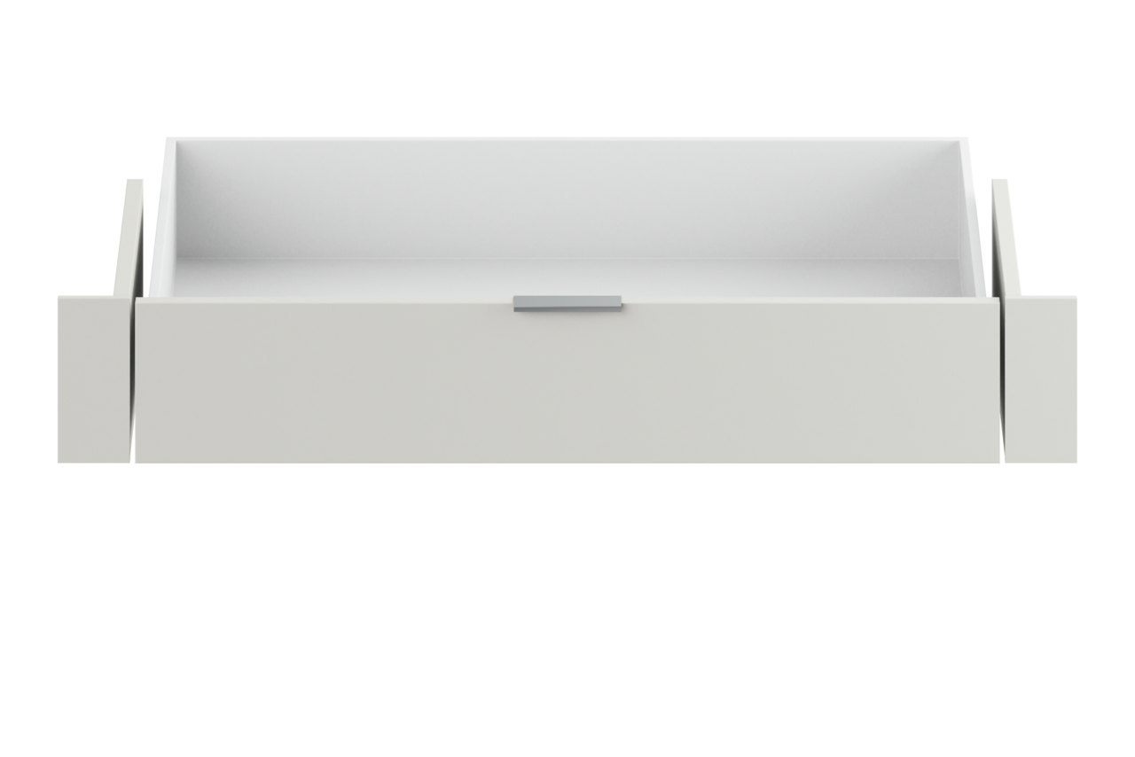 Jutzler Innenschublade JUTZLER Weiße Innenschublade, frontal betrachtet, mit schlichtem Design und einem Griff in der Mitte.