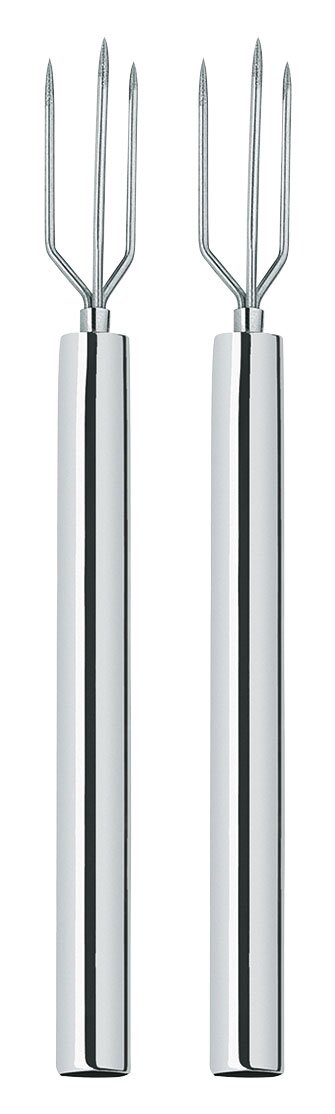 KÜCHENPROFI Pellkartoffegabel 2er-Set Zwei glänzende Pellkartoffelgabeln aus Edelstahl, frontal abgebildet.