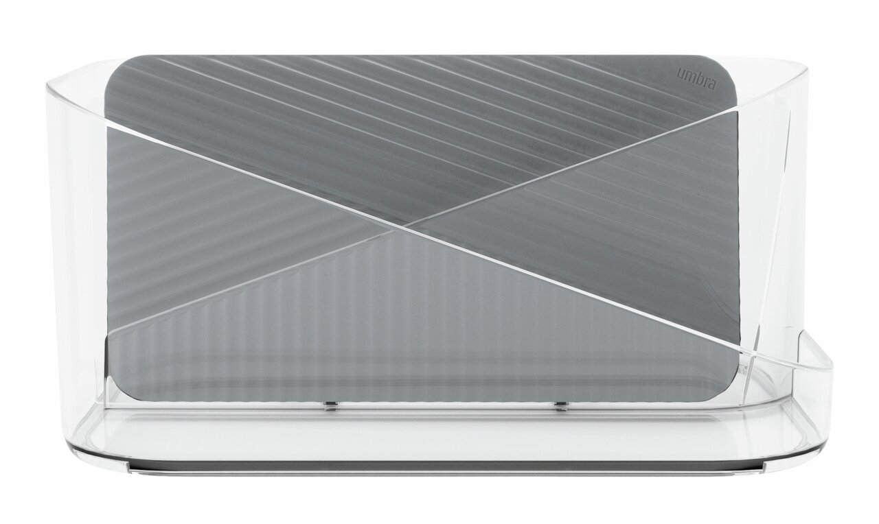 Transparenter Haarwerkzeug-Organizer mit modernem Design, Vorderansicht