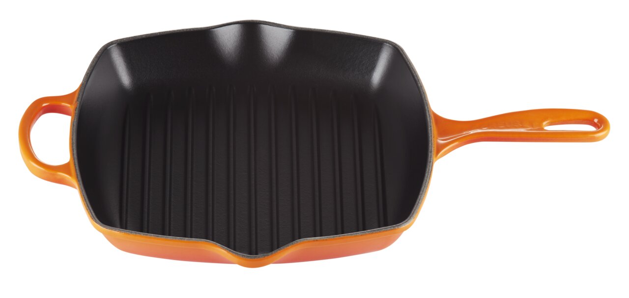 Grillpfanne 26cm in Ofenrot, Draufsicht