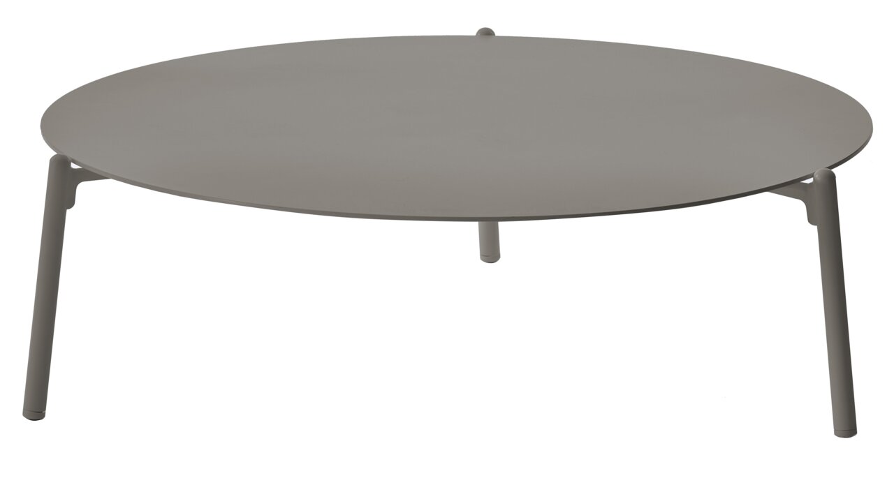 Amatio Beistelltisch DEIRA Moderner runder Beistelltisch aus Metall in seitlicher Perspektive