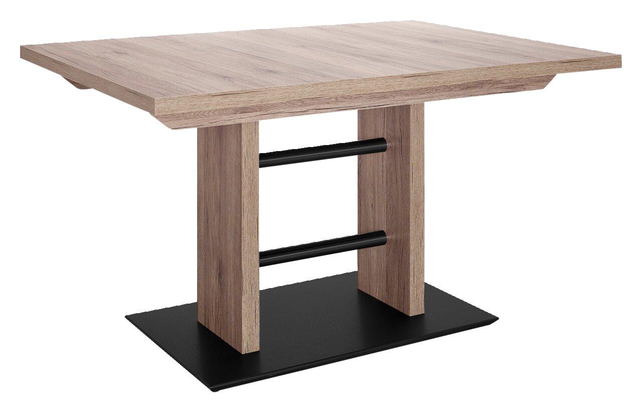 Dieter Knoll Esstisch LIMONE Moderner Esstisch aus Holz mit schwarzem Metallgestell, seitliche Perspektive