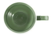 Grüner Becher mit Henkel, von oben betrachtet, 0,35l Fassungsvermögen