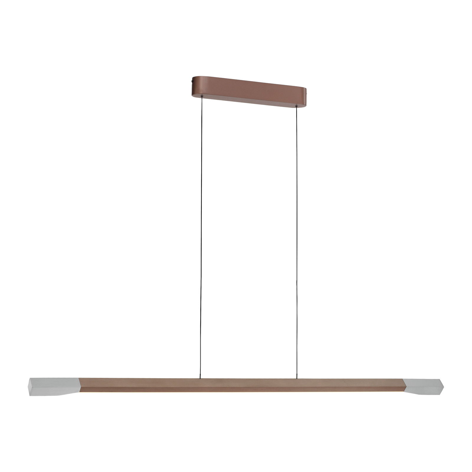 Paul Neuhaus LED-hanglamp HOOP Moderne LED-Pendelleuchte in Holzoptik, seitliche Perspektive