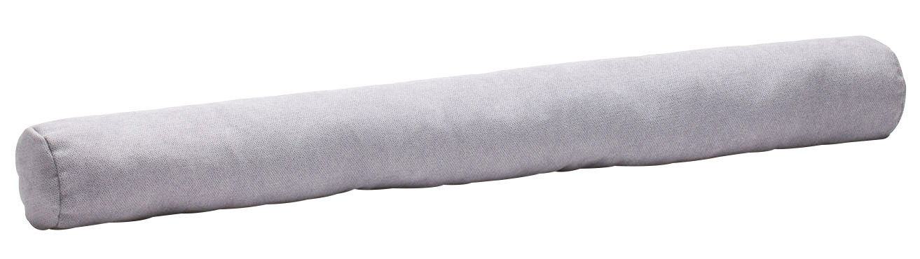 Graue Zugluftrolle aus 100% PES, seitliche Perspektive