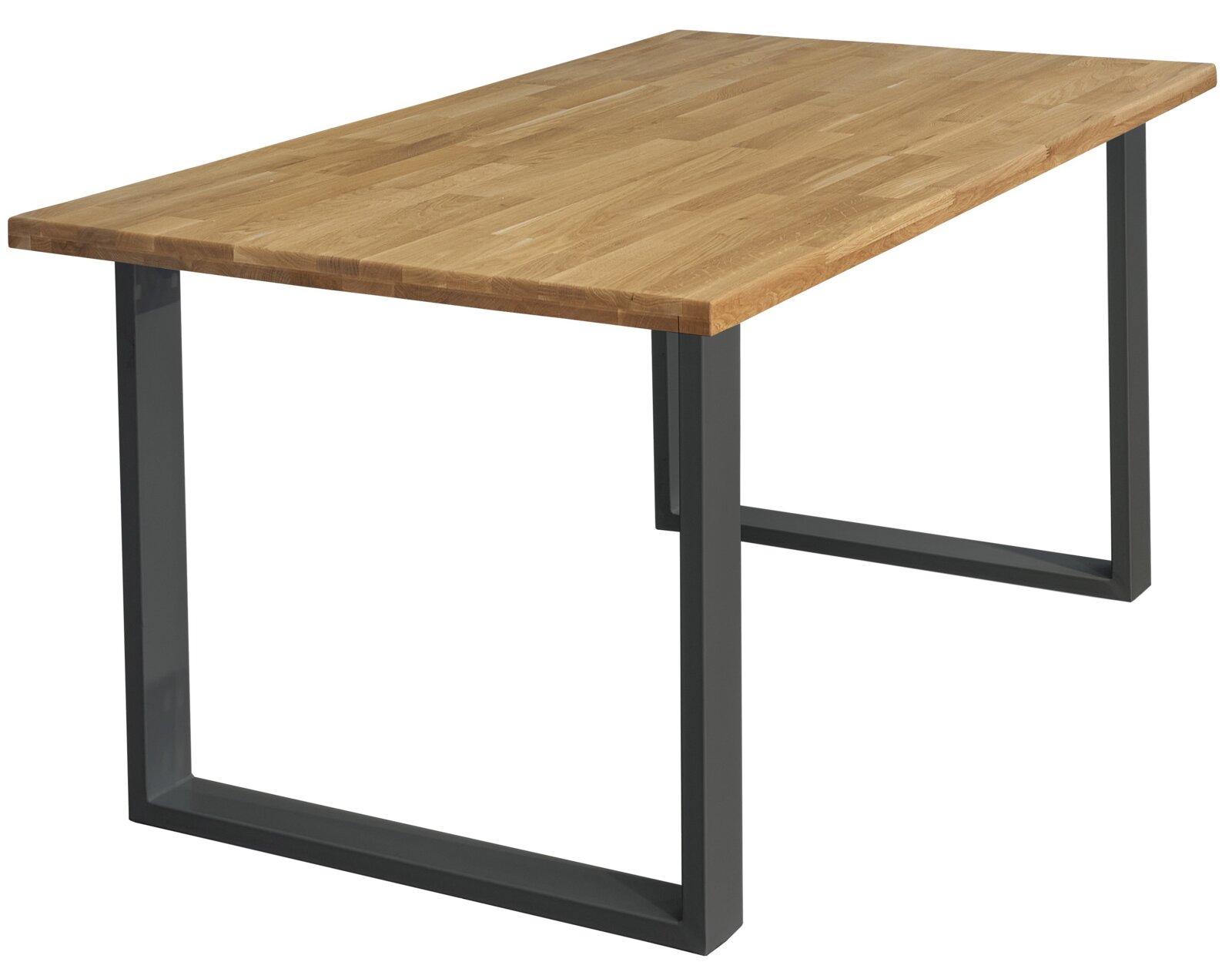 Z2 Esstisch 2409 Bert Moderner Esstisch mit Holzplatte und Metallgestell, seitliche Perspektive