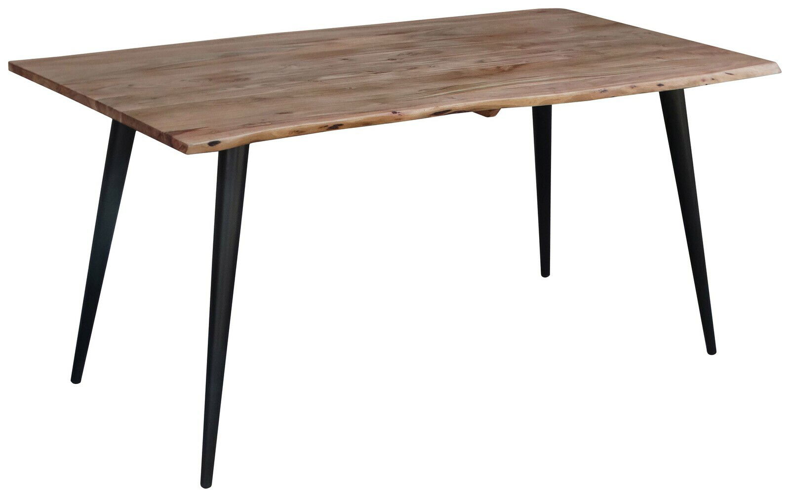 Z2 Esstisch DAILA Moderner Esstisch aus Holz mit schwarzen Metallbeinen, seitliche Perspektive