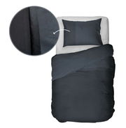 Dunkelgraue Bettwäsche 135x200cm mit Kissenbezug, Draufsicht