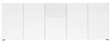 Weißes XL-Sideboard mit fünf Türen, frontale Ansicht