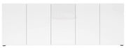 Weißes XL-Sideboard mit fünf Türen, frontale Ansicht