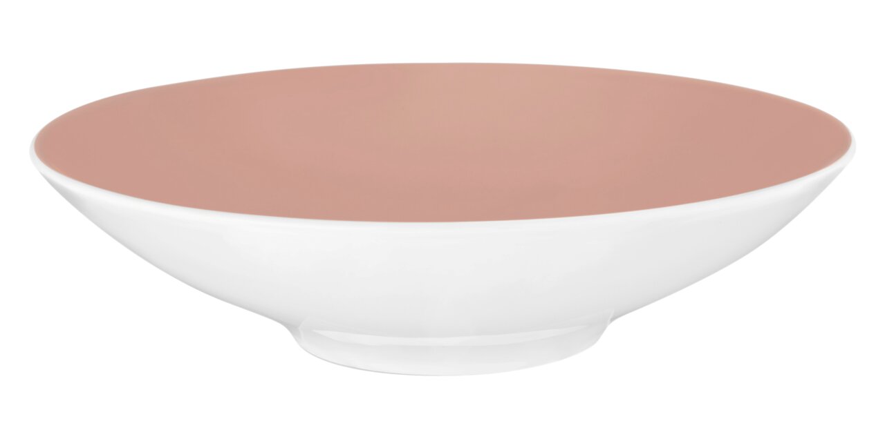 Pasta- und Suppenteller von Seltmann Weiden, 23 cm, mit brauner Innenseite und weißer Außenseite, seitliche Perspektive