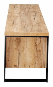 TV-Lowboard aus Holz mit natürlicher Maserung, seitliche Perspektive