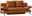 Braunes Querschläfer-Sofa mit verstellbaren Armlehnen, Vorderansicht