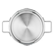 Topf aus Edelstahl, Draufsicht, mit zwei Griffen, Teil des 6-teiligen Topfsets Nordica