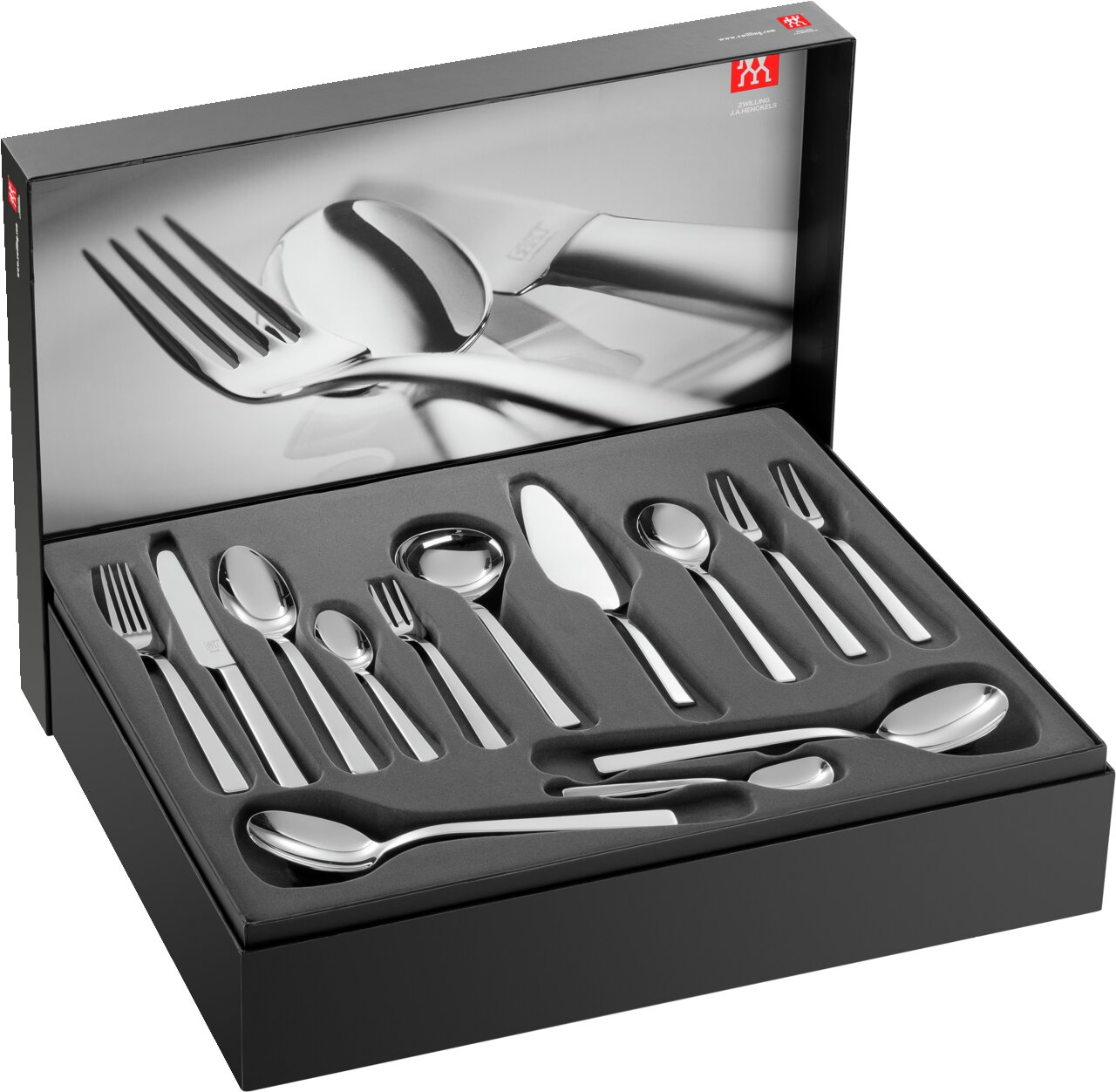 68-teiliges Besteckset King in eleganter Geschenkbox, Perspektive von oben