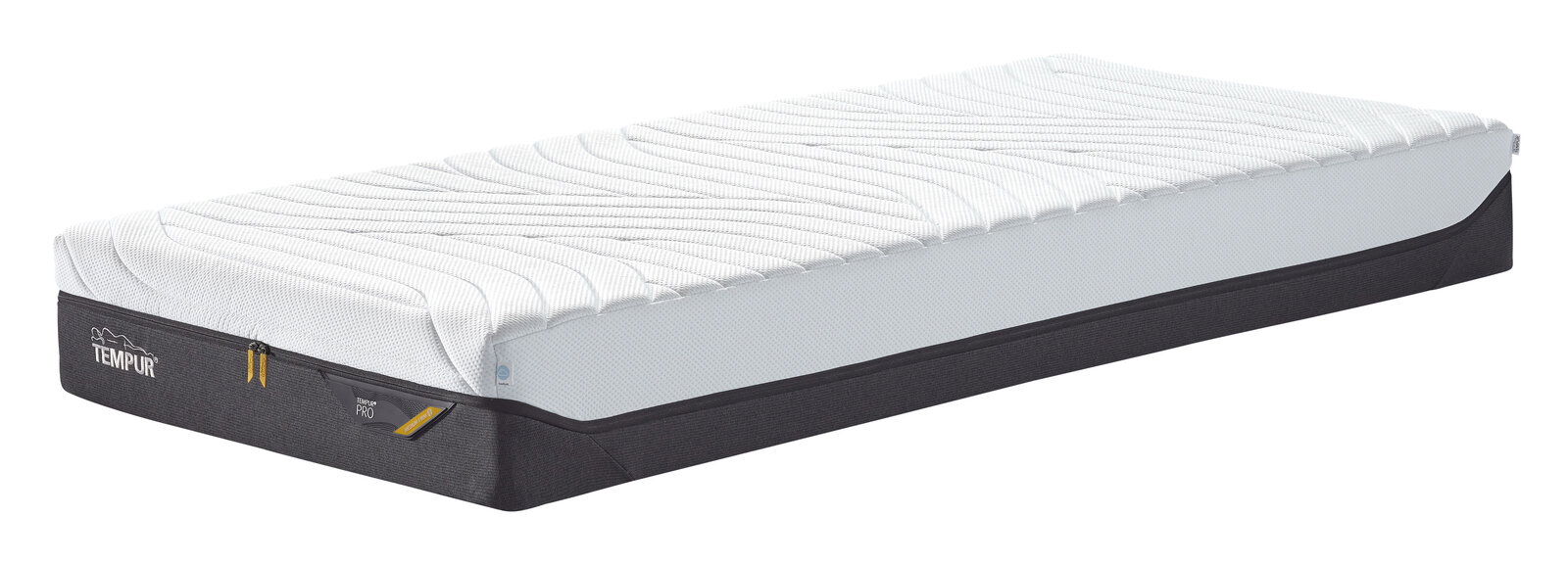 Seitliche Ansicht einer hochwertigen TFK-Matratze 100x200 cm mit festem Liegekomfort und modernem Design.