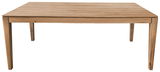 Esstisch aus Holz in rechteckiger Form, frontal betrachtet