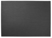 Draufsicht auf ein dunkelgraues Tischset mit strukturierter Oberfläche, rechteckig, Größe 46x33cm.
