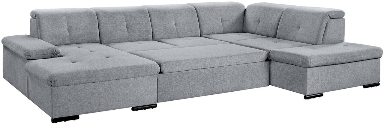 Graues Ecksofa mit Ottomane, Vorderansicht