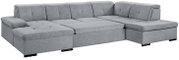 Graues Ecksofa mit Ottomane, Vorderansicht