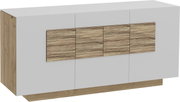 Modernes Sideboard mit Holz- und Weißtönen, Frontansicht