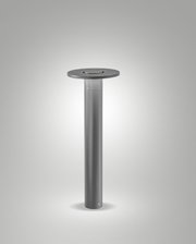 LED-paallamp Fabas Luce ELITE in zijaanzicht, modern ontwerp in grijs.