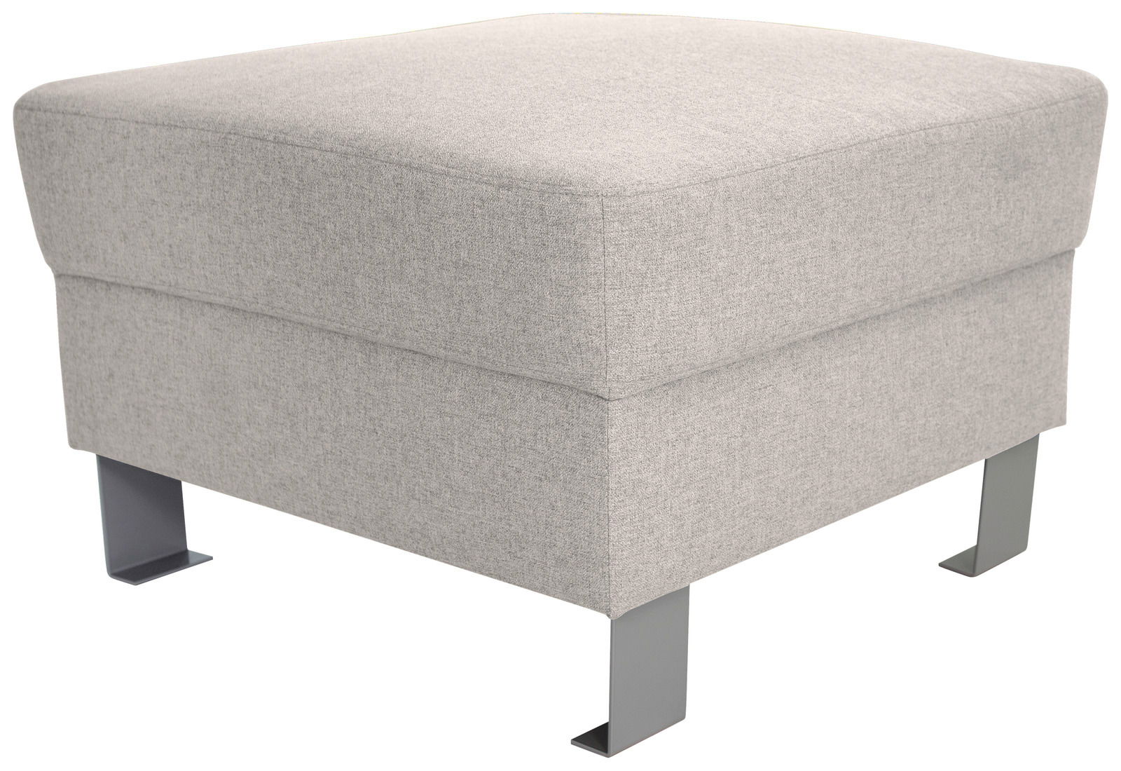 Grauer Hocker TIM mit Metallbeinen, seitliche Perspektive