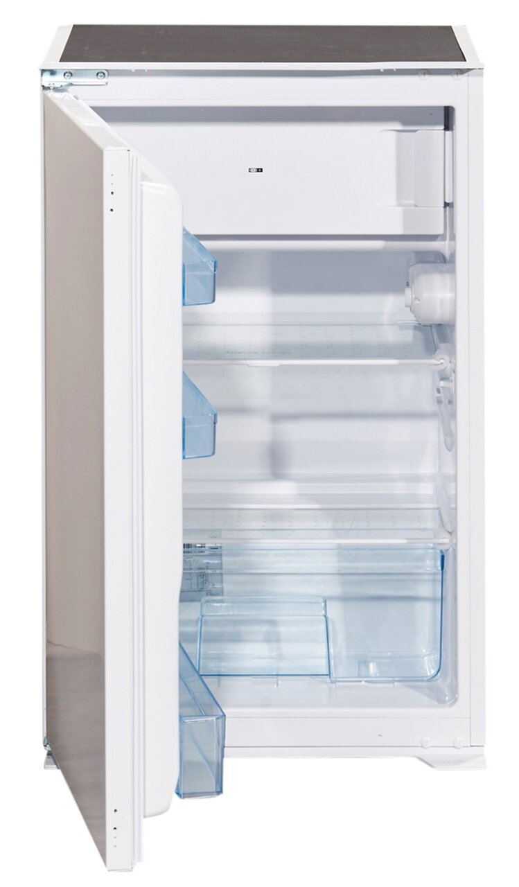 Offener Kühlschrank mit Gefrierfach, Ansicht von vorne