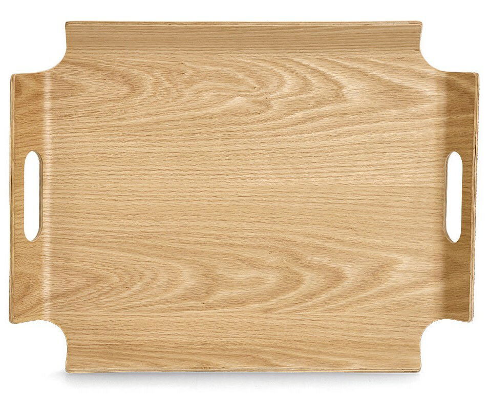 Holz-Serviertablett mit Griffen, Draufsicht