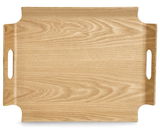 Holz-Serviertablett mit Griffen, Draufsicht