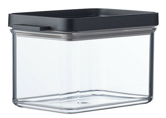 Mepal Vorratsdose rechteckig OMNIA Rechteckige Vorratsdose Omnia mit schwarzem Deckel, seitliche Perspektive