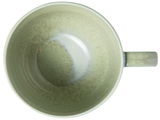 Espressotasse aus der Vogelperspektive, innen mit grünlicher Glasur.