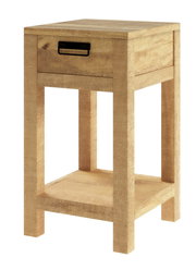 Holz-Blumensäule mit Schublade, frontal betrachtet