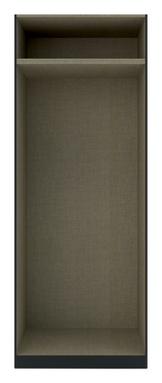 Frontale Ansicht eines Kleiderschrank-Korpus mit einem oberen Regalbrett, geeignet für die Integration in einen größeren Schrank.